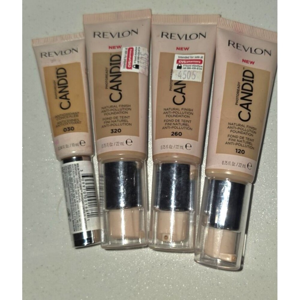 Revlon Candid Photo Ready Lot of 4 Concealer and Foundation Anit-Pollution